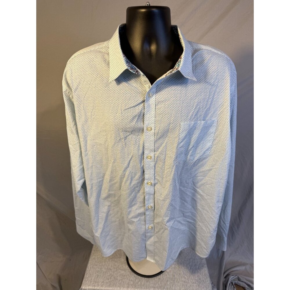 Van Heusen Men’s Dress Shirt Slim Fit Size XXL 18 18 1/2 Long Sleeve Blue